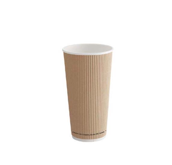 Jovials™ Paper Ripple Wall Hot Cup, Kraft, 20 oz