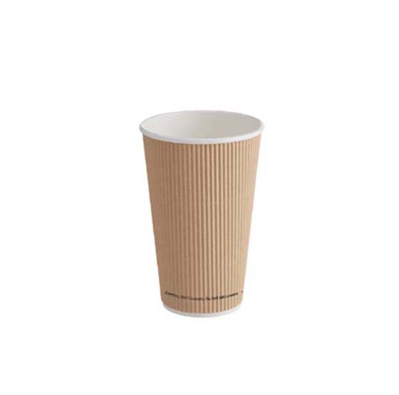 Jovials™ Paper Ripple Wall Hot Cup, Kraft, 16 oz