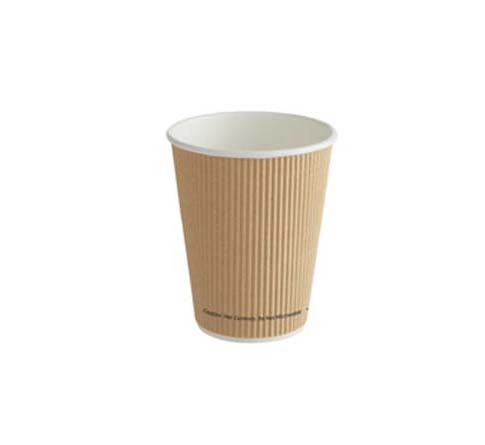 Jovials™ Paper Ripple Wall Hot Cup, Kraft, 12 oz