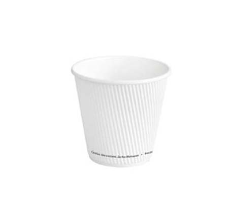 Jovials™ Paper Ripple Wall Hot Cup, White, 8 oz