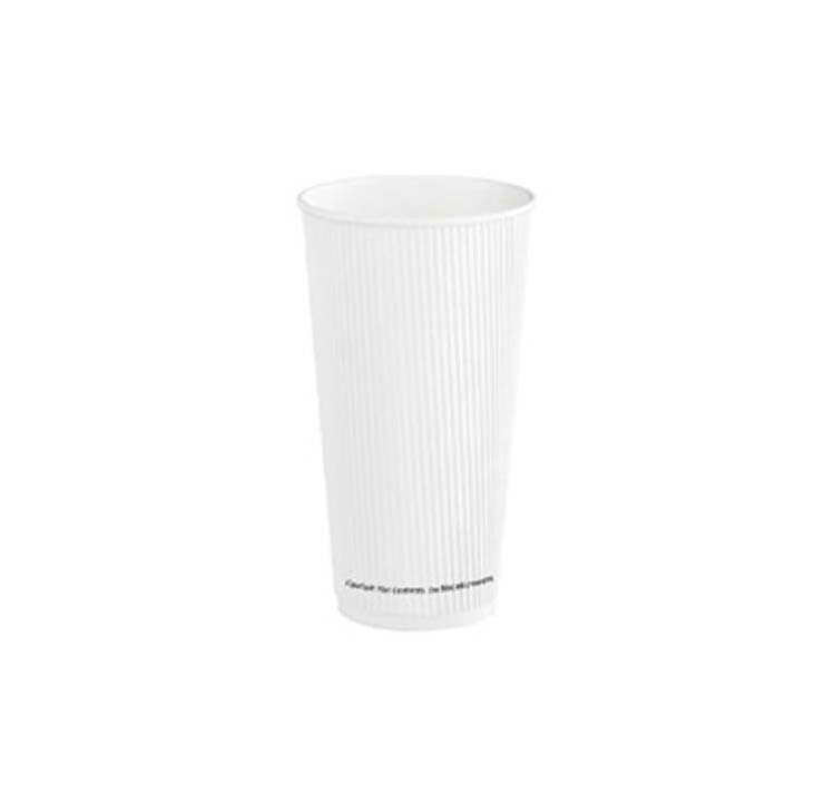 Jovials™ Paper Ripple Wall Hot Cup, White, 20 oz