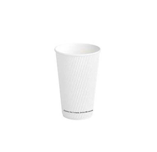 Jovials™ Paper Ripple Wall Hot Cup, White, 16 oz