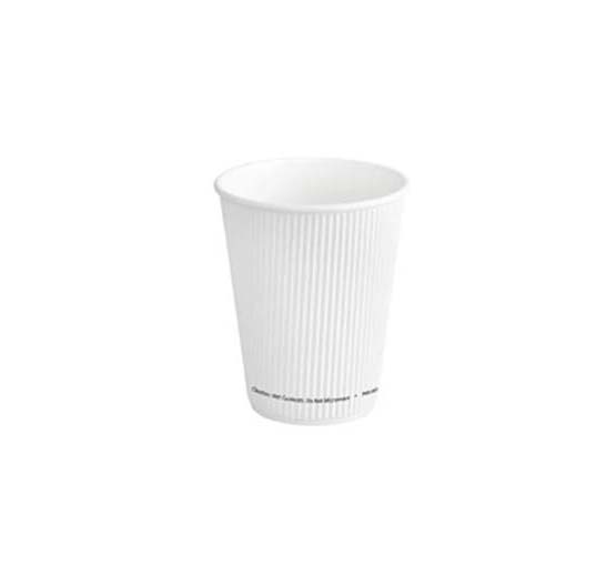 Jovials™ Paper Ripple Wall Hot Cup, White, 12 oz