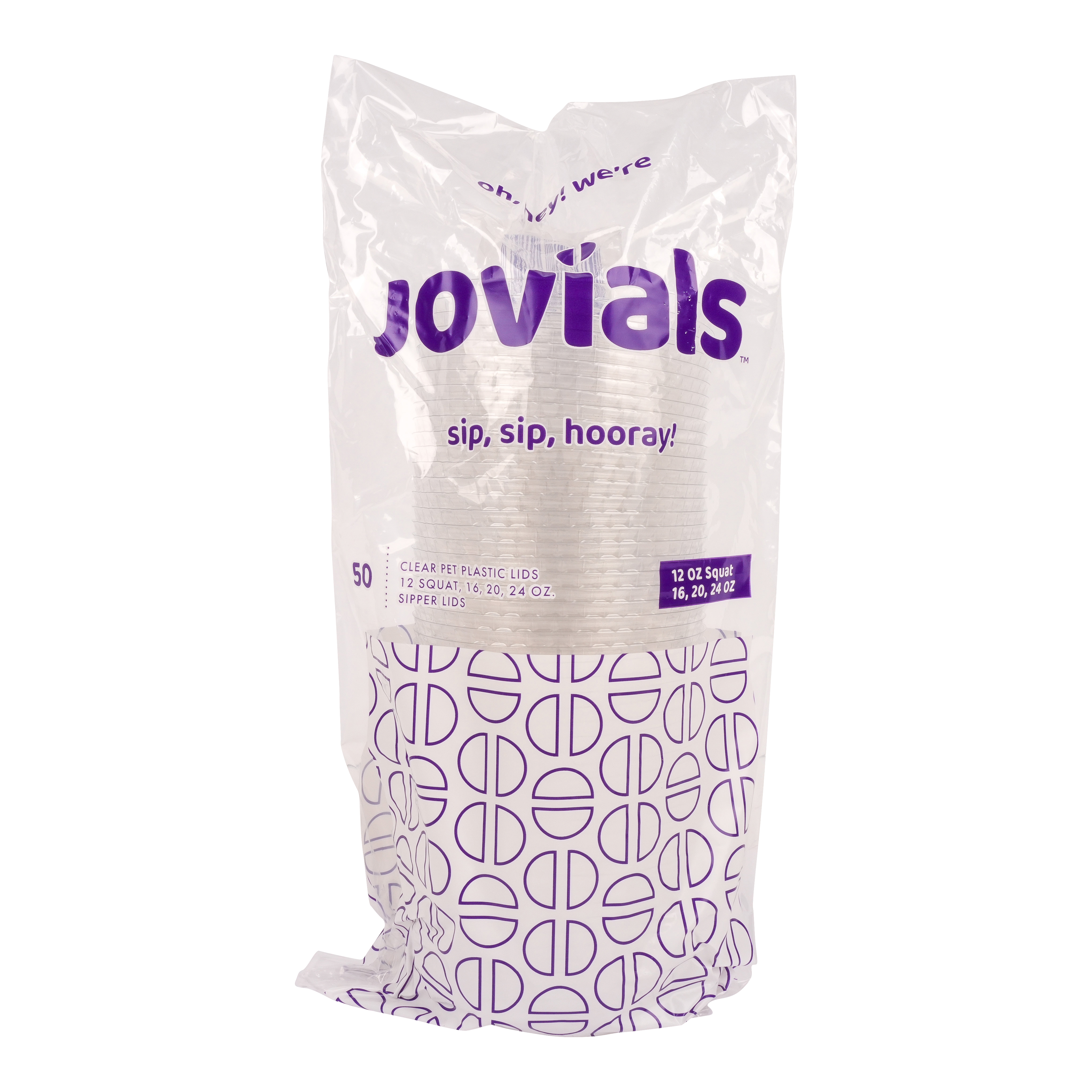 Jovials™ PET Sipper Lid, Clear, 98mm, Fits 12 Squat/16/20/24 oz - Image 5